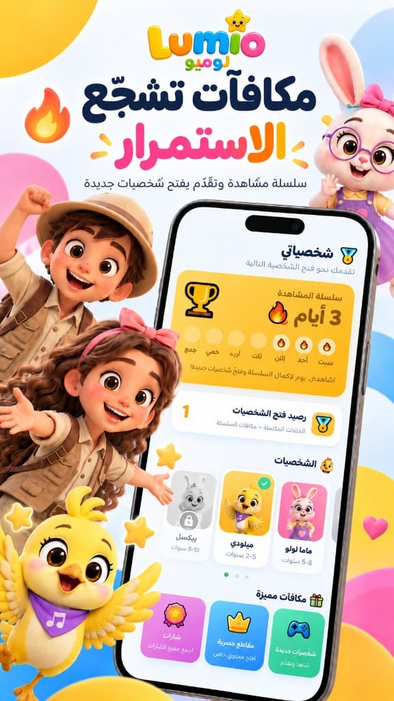 مكافآت تشجّع الاستمرار: سلسلة مشاهدة وتقدّم يفتح شخصيات جديدة